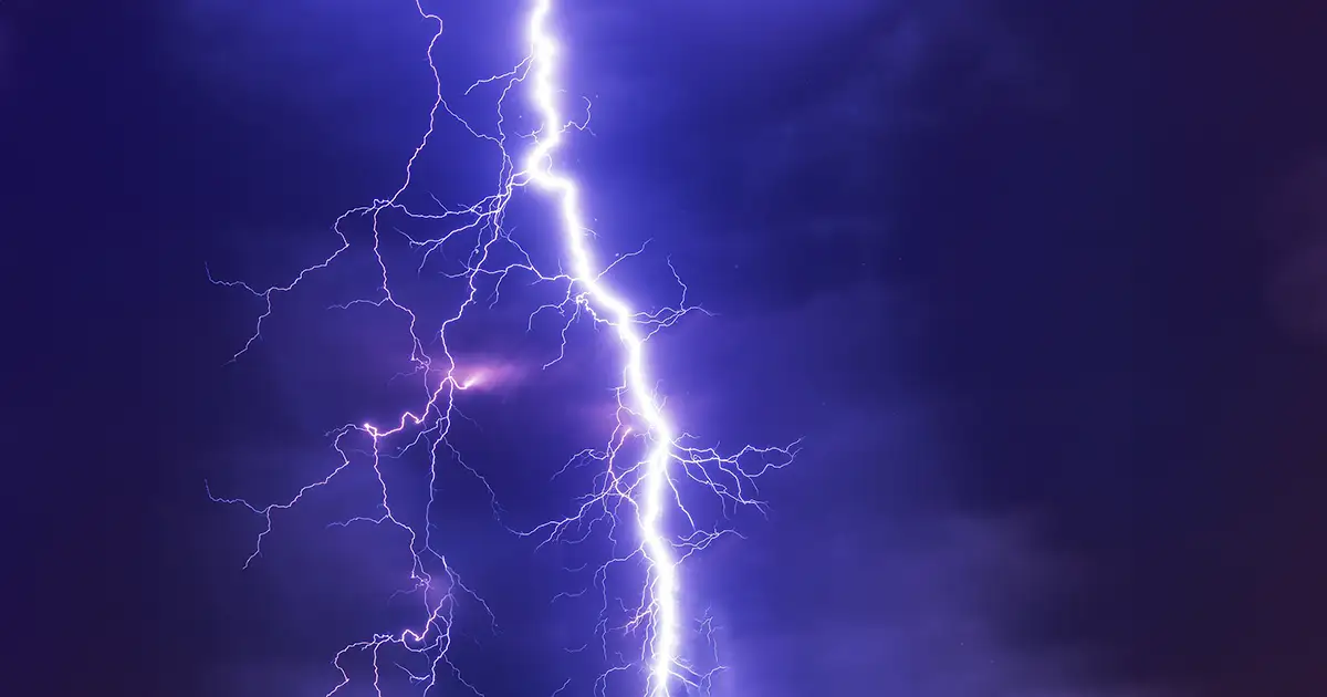 A bolt of lightning like this could kill your HVAC system.