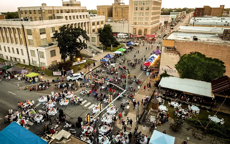 Downtown Greenville Tx during one of our many sidewalk festivals.