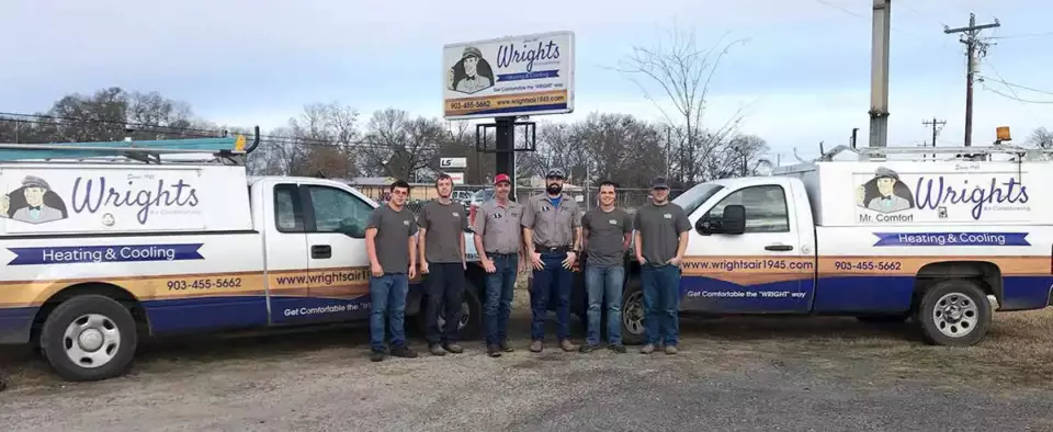 The Wright's Air Conditioning team ready to serve the heating and cooling needs of Greenville Texas